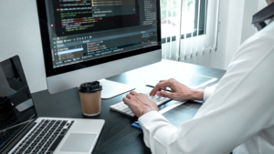 developer writing code